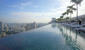Rooftop swimming pool at the Marina Bay Sands Hotel in Singapore