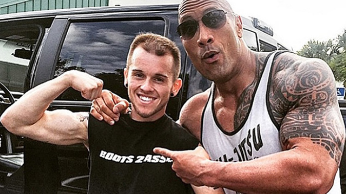 The Rock's chance encounter with fan Nick Miller, who is suffering from Hodgkin's lymphoma (Photo: Instagram)