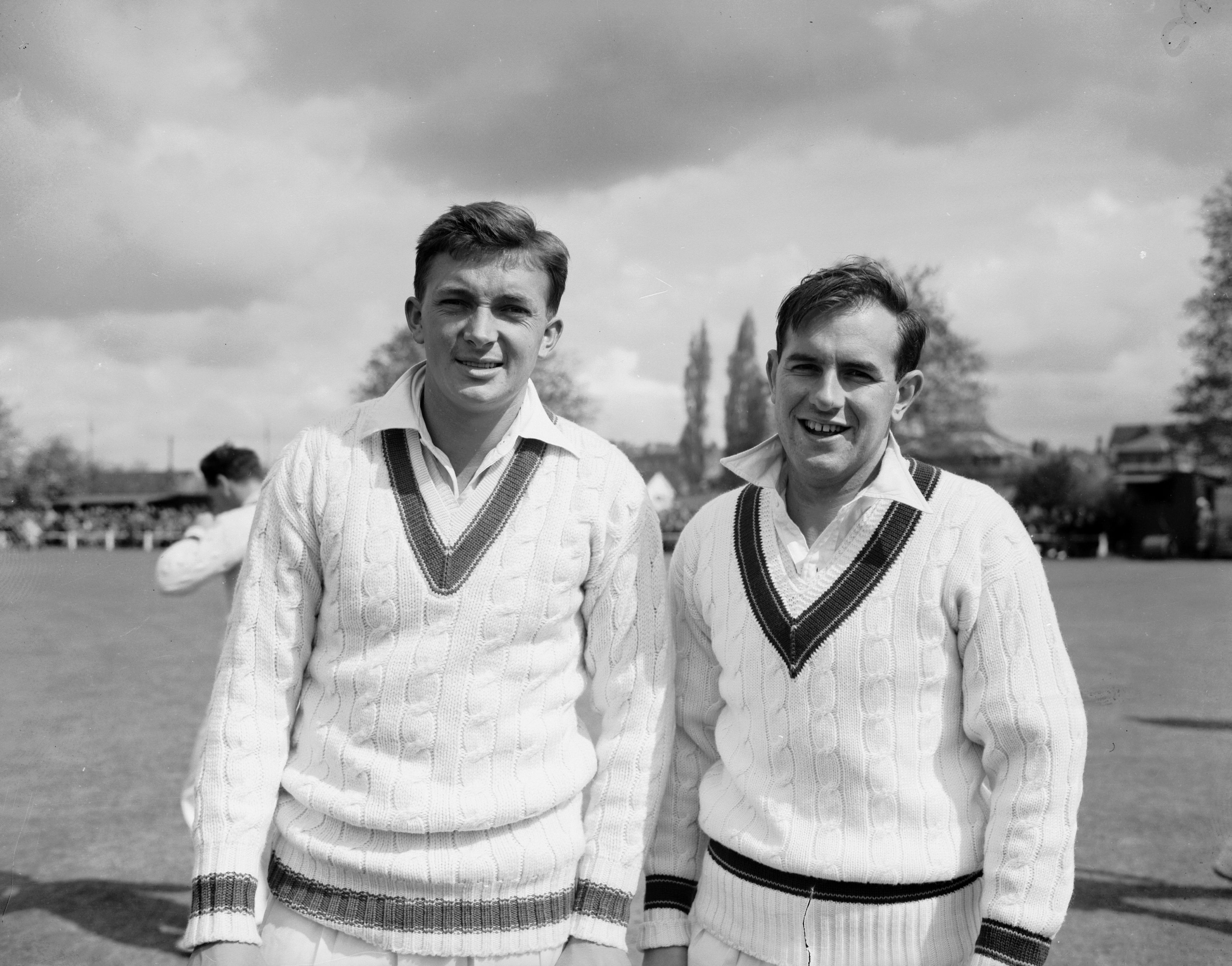 Australian cricketers C C McDonald (right) and Richie Benaud (1953) 