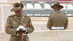 Australian soldiers attend an Australian Memorial Service at the Lone Pine Memorial (Getty Images) 