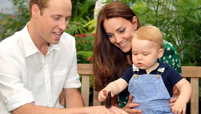Prince William, Kate Middleton and their first child George. (Getty Images) 