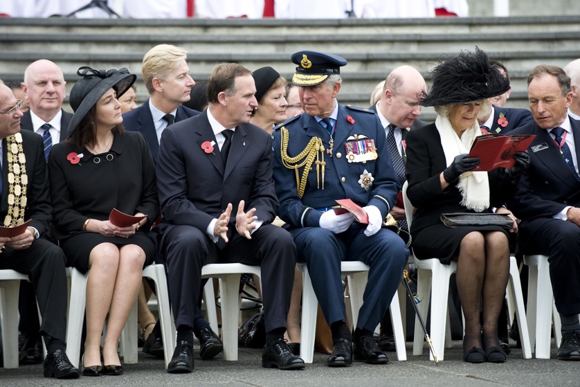 Key has also been at more solemn ceremonies, such as this ANZAC ceremony with Prince Charles.