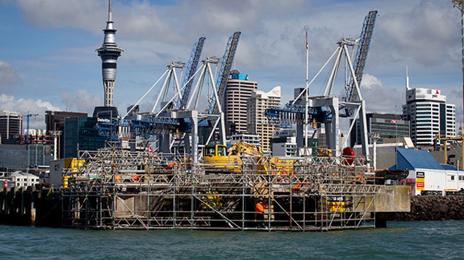 Construction has started on the extension of Bledisloe Wharf at the Ports of Auckland. 7 April 2015 (NZME.)