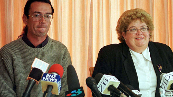 Convicted child molester Peter Ellis  with his lawyer Judith AblettKerr in 2000 (Getty Images) 