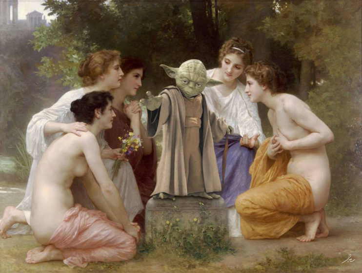 Admiration, by William-Adolphe Bouguereau - featuring Yoda