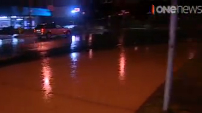 Flooding in Wellington early yesterday morning (One News) 