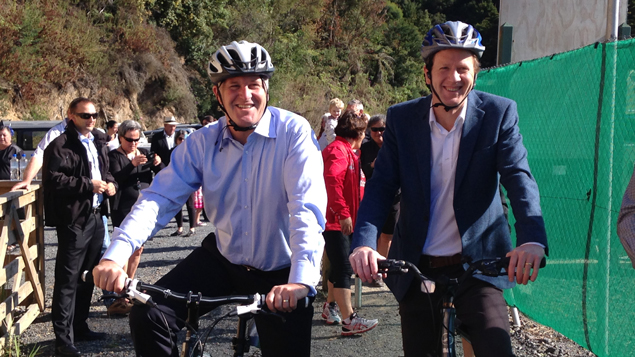 AUDIO: John Key and Russel Norman announce extra cycle trail funding