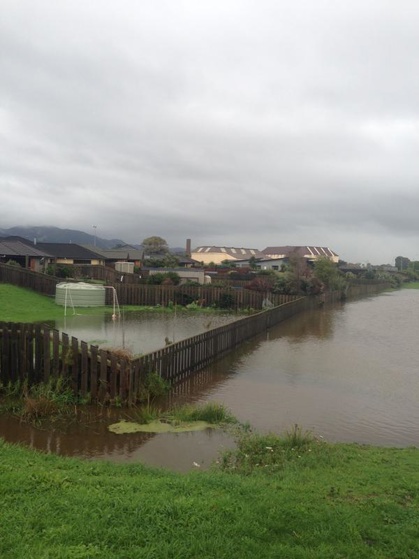Flooding behind Paraparaumu College