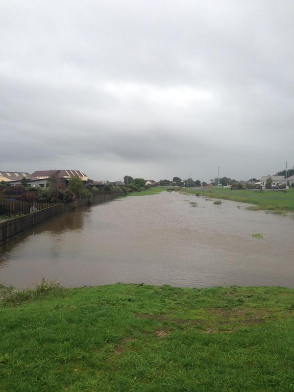 Flooding behind Paraparaumu College