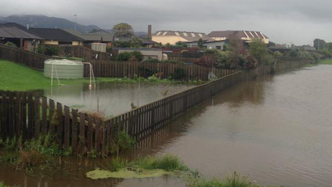 Flooding around Paraparaumu College (via Twitter)