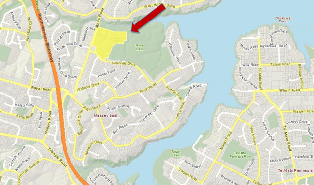 Location of the Massey East site (Supplied) 
