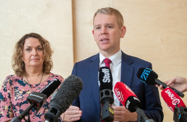 Labour leader Chris Hipkins said the question asked by Jan Tinetti was a mistake. NZ Herald photograph by Mark Mitchell