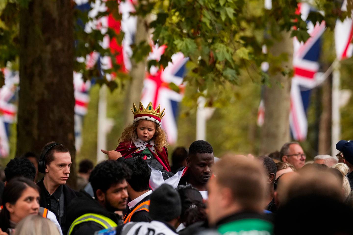 Hundreds of thousands of people gathered in London to watch the funeral of Queen Elizabeth II. Photo / AP