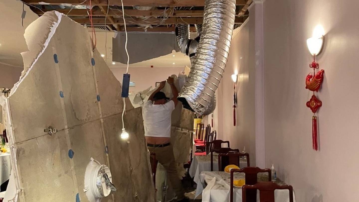 The aftermath of the collapse. (Photo / Caylie Robinson)