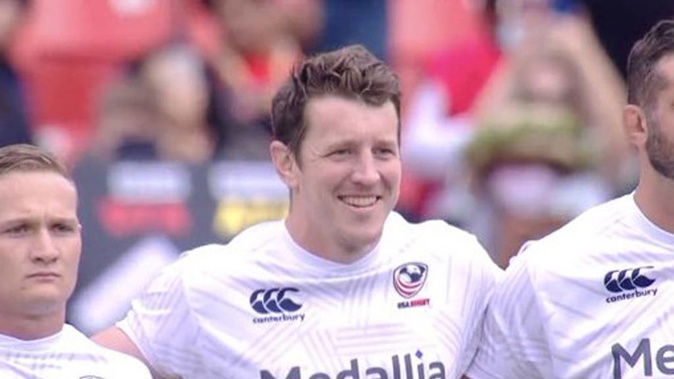 The USA Eagles were full of smiles during the All Blacks haka. (Photo / Twitter)