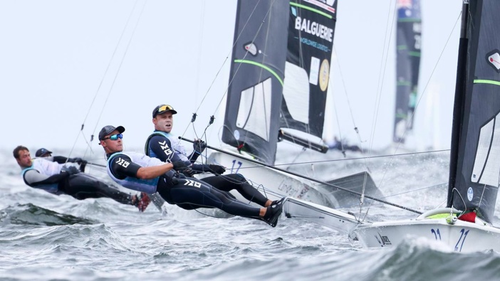 Isaac McHardie and Will McKenzie ensured NZ would have a 49er boat at the Olympics. Photo / World Sailing