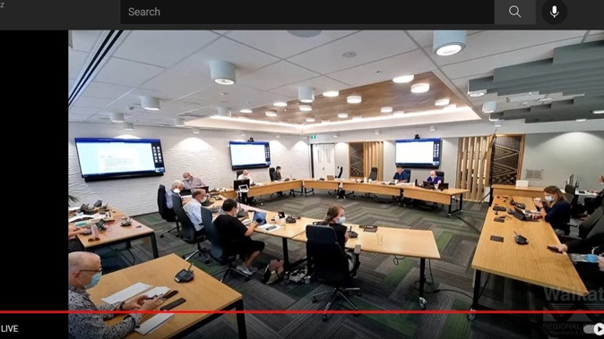 Waikato Regional Council's livestream was back online within an hour without subtitles. Image / Waikato Regional Council