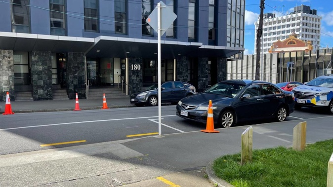 Car parks have been taken by the police while they respond to the protest outside Parliament. Local residents are displeased. Photo / Supplied.