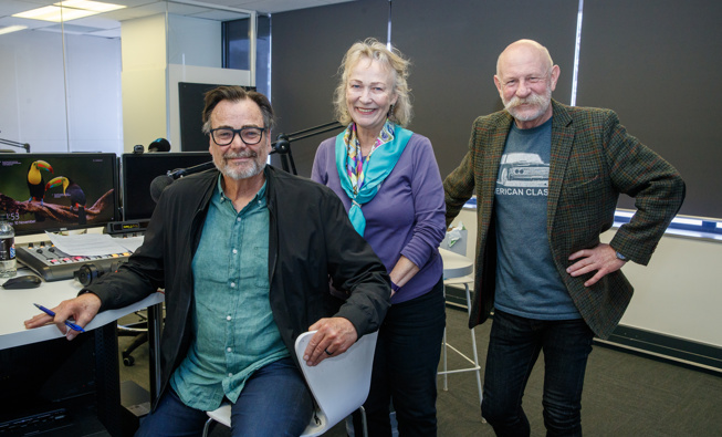 Nick Mills, Wellington City Councillor Nicola Young and Broadcaster Mark Sainsbury. Image / Mark Mitchell