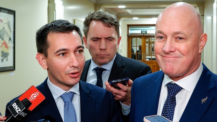 Transport Minister Simeon Brown and Prime Minister Christopher Luxon. Photo / Mark Mitchell