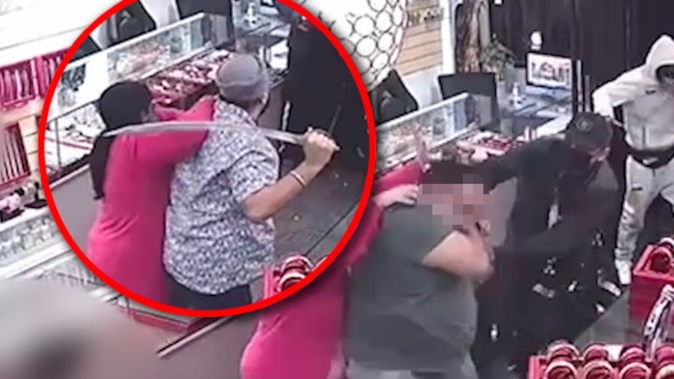 Sunny Singh said he instinctively grabbed the sword to fight off robbers who used a hammer and knife to attack his father.