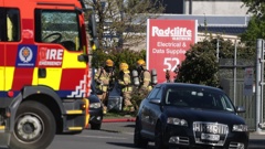 Emergency services are responding to a possible gas bottle explosion in the Christchurch suburb of Hornby this morning. Photo / George Heard