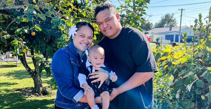 Ports of Auckland worker Atiroa Tuaiti and his partner had just had a baby in October. (Photo / Supplied)