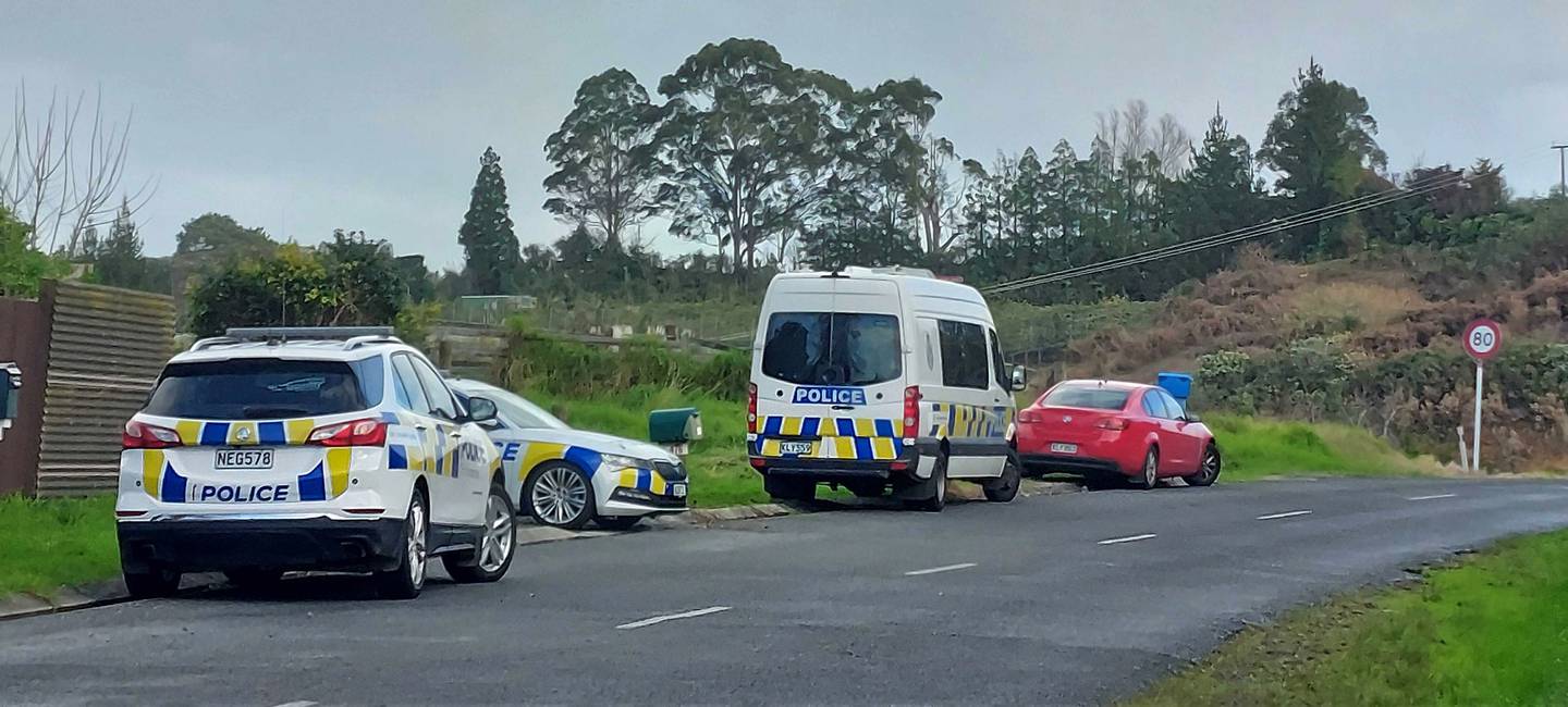 Police at the scene this morning. Photo / Emma Houpt
