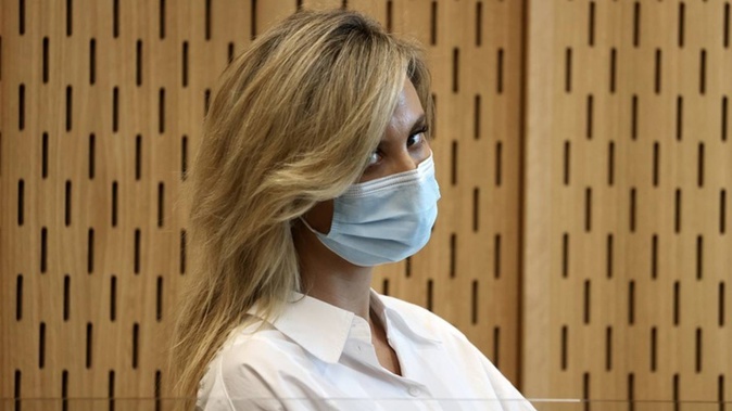Hannah Pierson during her November 2021 appearance when she was sentenced for threatening to blow up a plane. Photo / George Heard