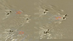 An aerial view of surf lifesaving SAR teams searching the Ngaruroro River. Photo / George Heard