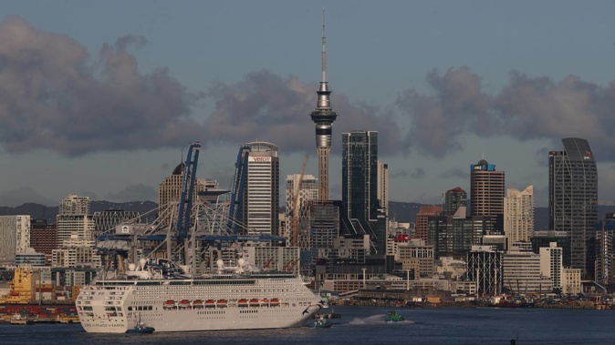 P&O's Pacific Explorer is the first cruise ship to visit New Zealand in two and a half years. Photo / Brett Phibbs'