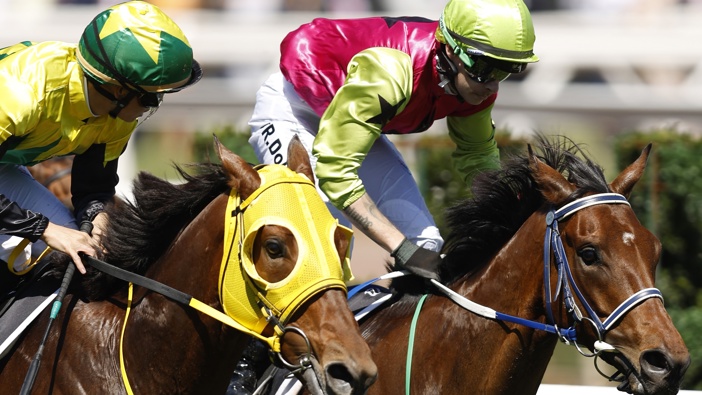 Robbie Dolan riding Knight's Choice wins race six the Lexus Melbourne Cup during Melbourne Cup Day at Flemington Racecourse on November 05, 2024 in Melbourne, Australia. (Photo by Darrian Traynor/Getty Images)