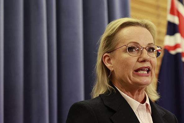 Leader of the Opposition Sussan Ley addresses the media at a press conference at Parliament House on May 13, 2025 in Canberra, Australia. Ley became the first woman to lead the party after winning a party room vote 29-25 against Angus Taylor. (Photo by Hilary Wardhaugh/Getty Images)