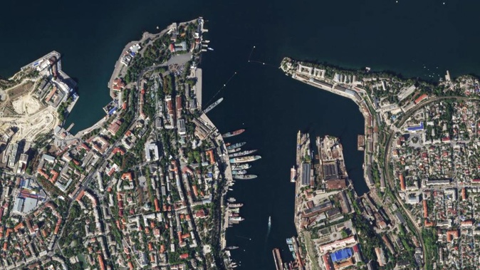 The area surrounding the headquarters of the Russian Black Sea Fleet in Sevastopol, Crimea. Photo / AP