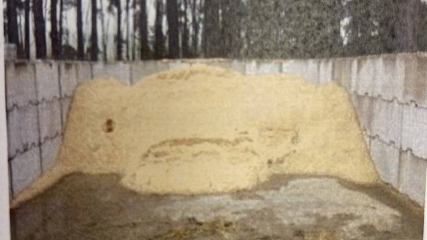The woodchip pit at Clarkin Goat Company Ltd in Ngahinapouri.
