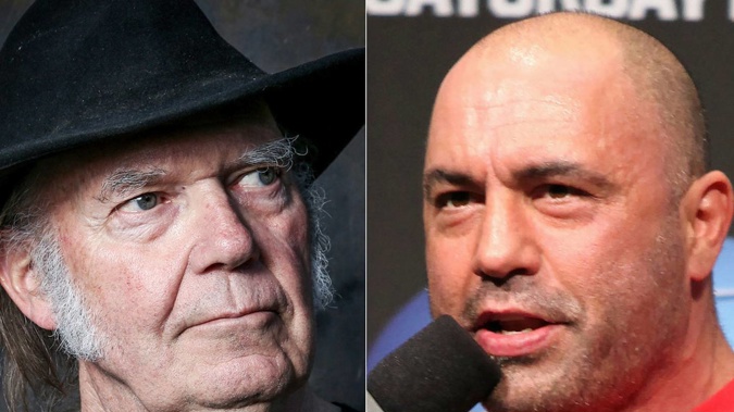 Neil Young protested against Spotify giving podcaster Joe Rogan a platform for misinformation. Photo / AP