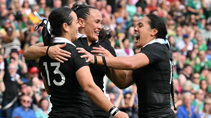 The Black Ferns beat Ireland to finish at the top of their pool. Photo / AFP