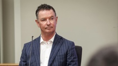 Former Port of Auckland CEO Tony Gibson gives evidence in his own defence in his trial at Auckland District Court over the death of port worker Pala'amo Kalati in 2020. Photo / Jason Oxenham