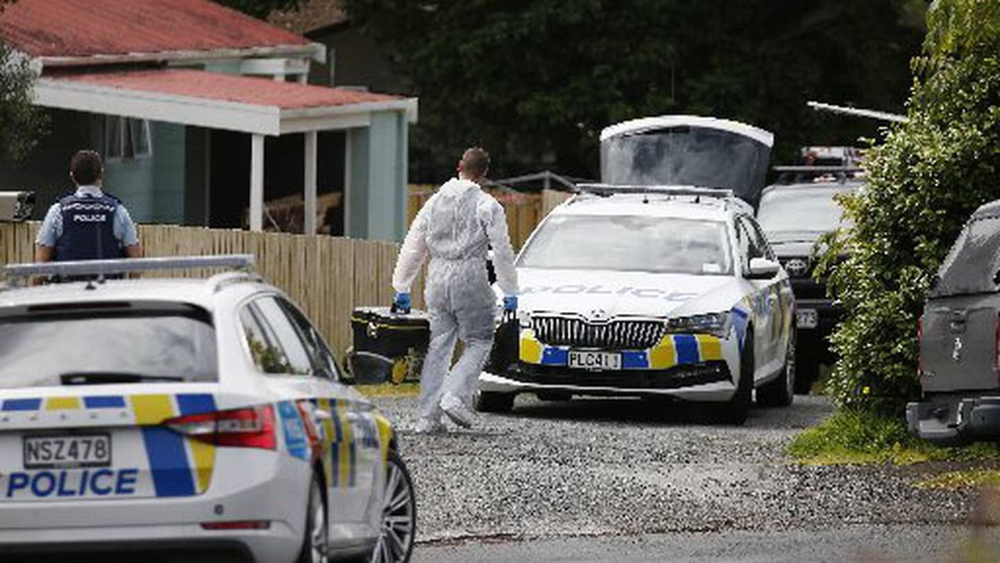 Police at the scene of an alleged murder in Onerahi in October, 2022. Photo / NZME
