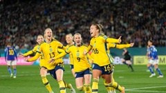 Filippa Angeldal of Sweden celebrates the teams second goal during the FIFA Women's World Cup match against Japan. Photo by Ulrik Pedersen / DeFodi Images via Getty Images