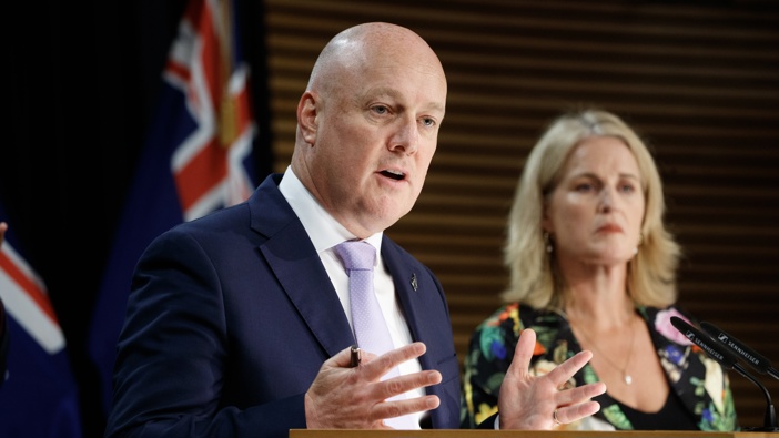 Prime Minister Christopher Luxon and Social Development and Employment Minister Louise Upston announced new measures to reset the welfare system at the post-Cabinet press conference, 19 February, 2024. Photo / Mark Mitchell.