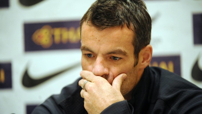 New Zealand All Whites captain Ryan Nelsen at a press conference prior to a World Cup qualifier in 2009. (Photo / Ross Setford)