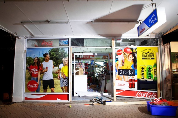 The aftermath of a recent ram raid burglary in Auckland. Photo / Hayden Woodward