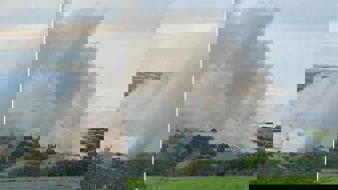 Firefighters have contained a vegetation fire on Papakura-Clevedon Rd in Ardmore. (Photo / Newshub)