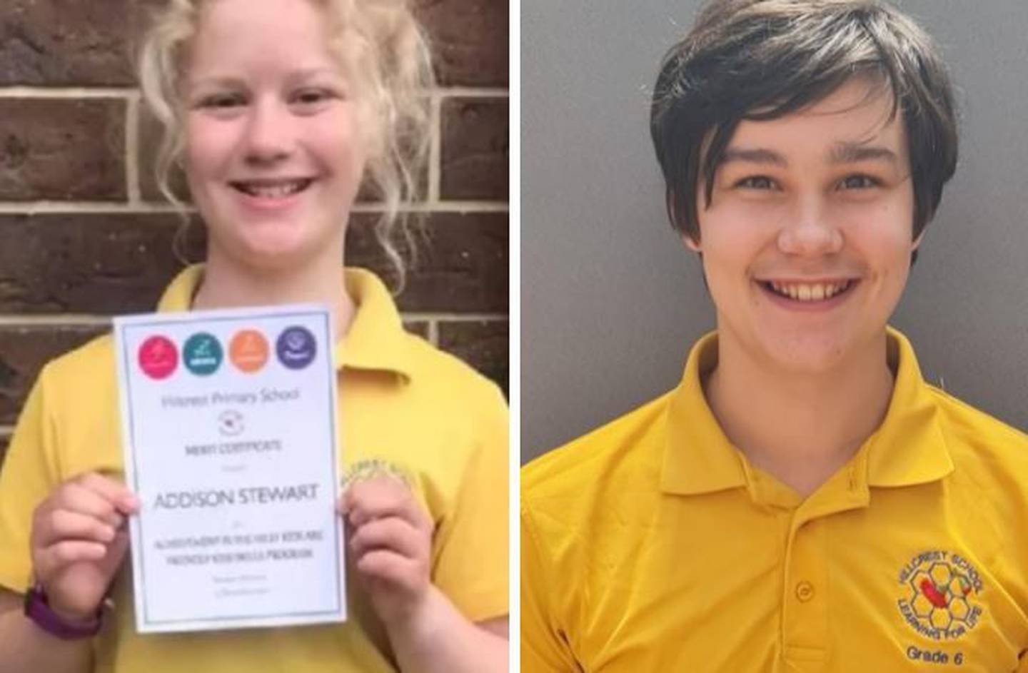 Addison Stewart and classmate Zane were victims of the bouncy castle incident. (Photos / Supplied)