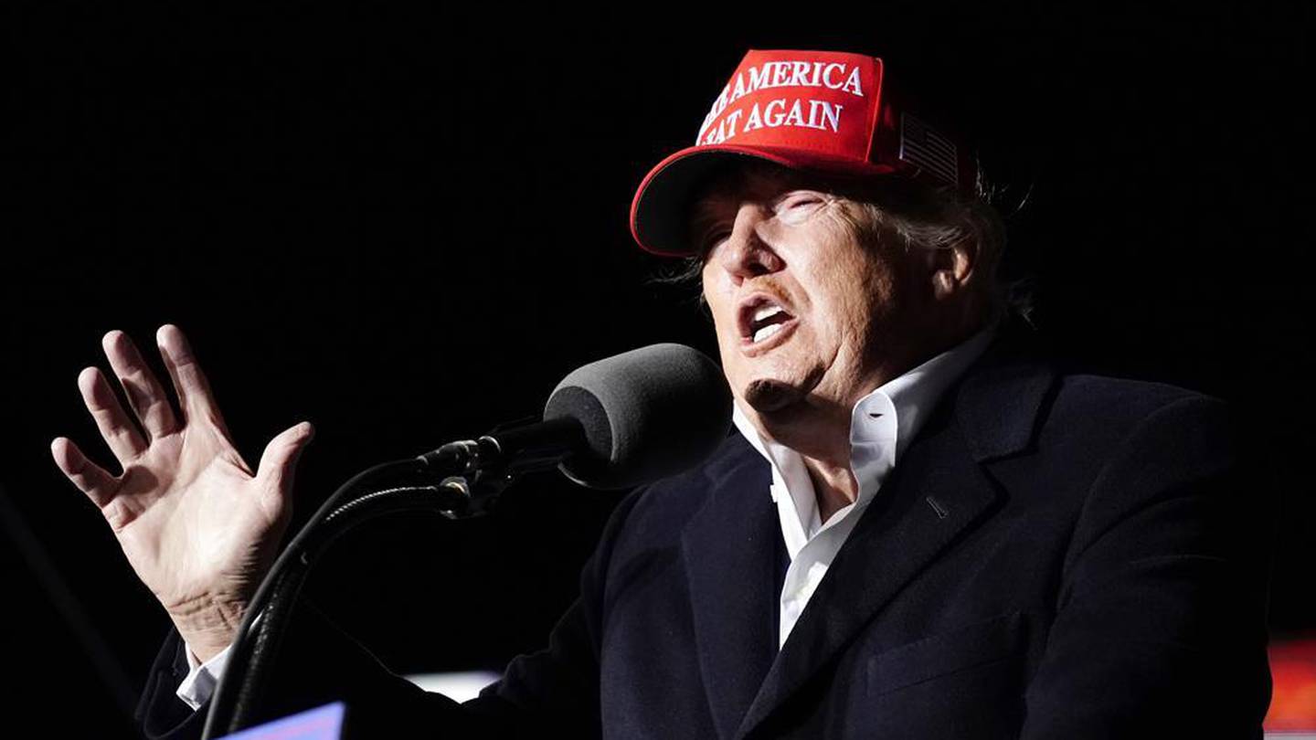 Trump is already declaring himself the 45th and 47th president of the United States. Photo / AP