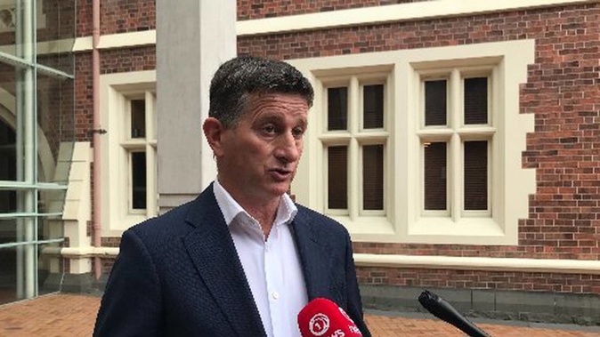 Leighton Baker appeared in court this morning on charges of trespass and obstruction during the occupation outside Parliament last month. (Photo / Sam Hurley)