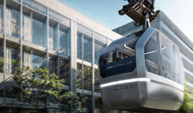 Whoosh is a new elevated transport option that is being developed in New Zealand. Photo / Supplied