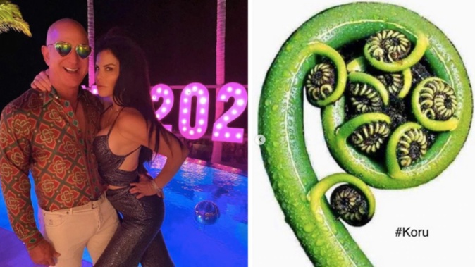 Jeff Bezos' latest Instagram post includes a nod to Māori symbolism. Photo / Instagram