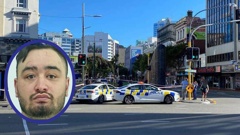 Mana Lawson was sentenced today for firing a 12 gauge shotgun, striking three men in the head, in an incident in central Wellington last year. (Photo / NZME and NZ Police (inset))